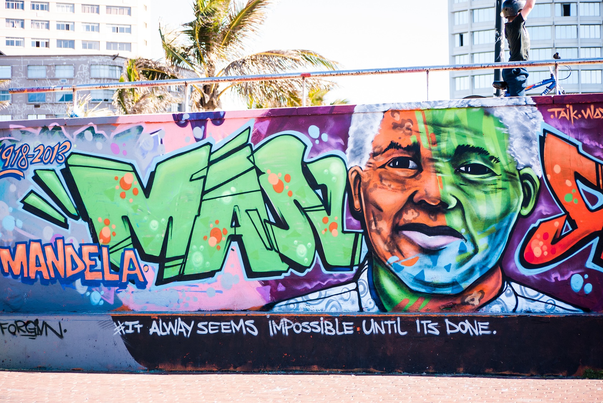 Durban zone grafitti madiba banner south african culture